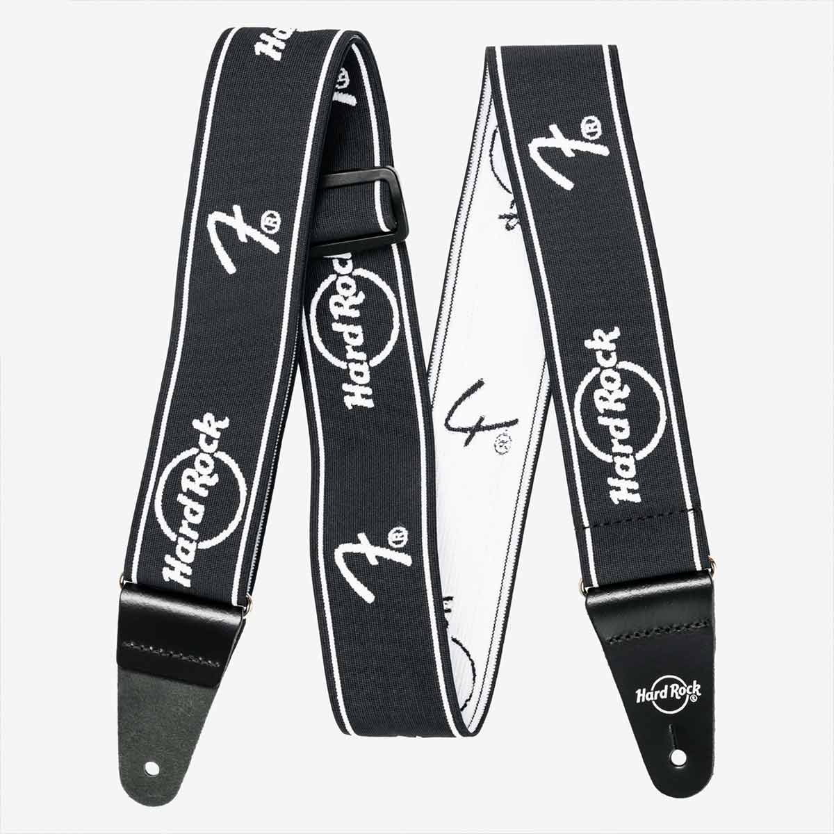 Fender x Hard Rock Weightless Guitar Strap in Black and White image number 1
