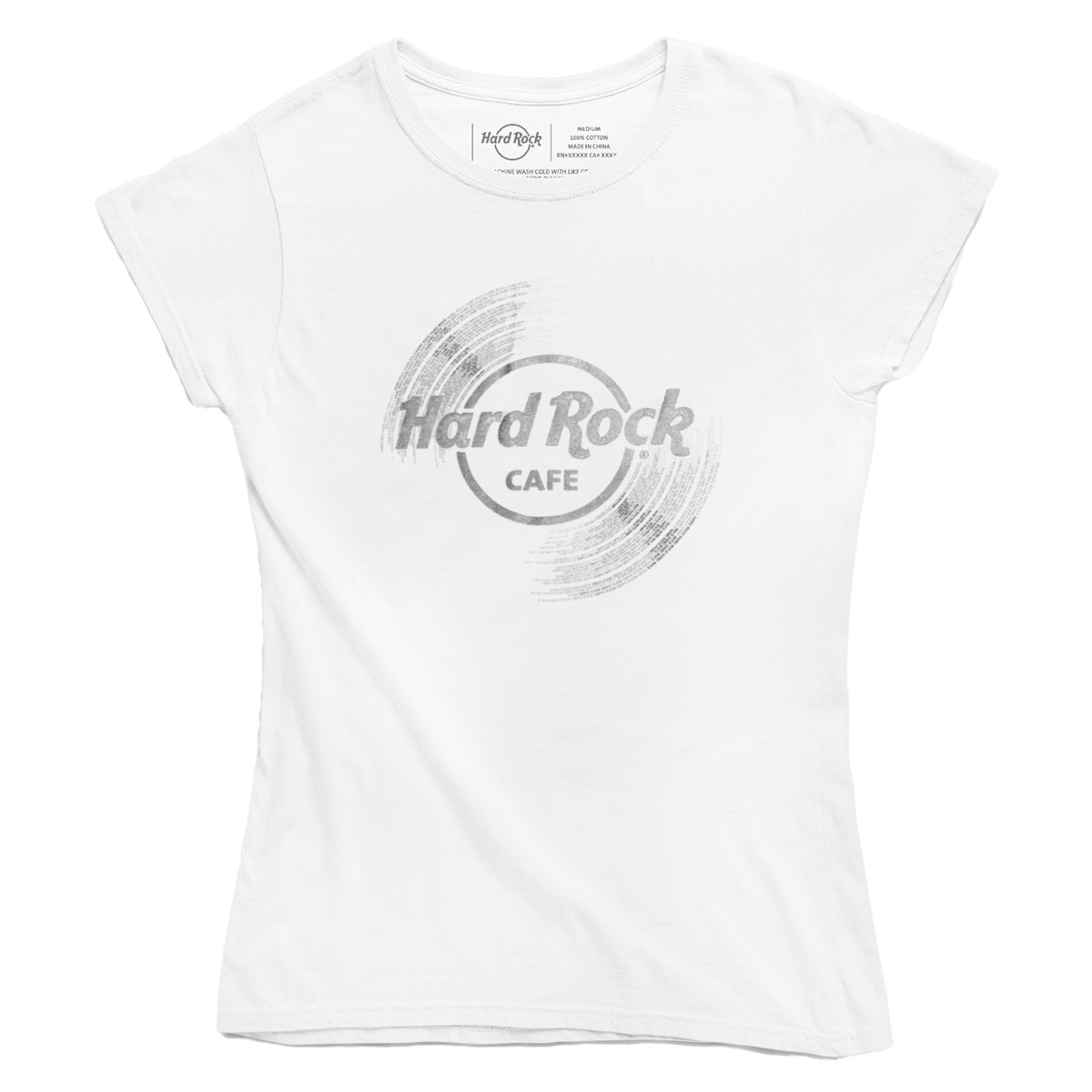 Hard Rock Vinyl Logo Women's Shortsleeve Crewneck Tee in White image number 6