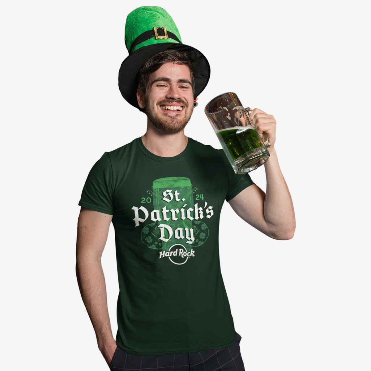 St Patrick's Day 2024 Adult Fit Tee in Forest Green image number 2