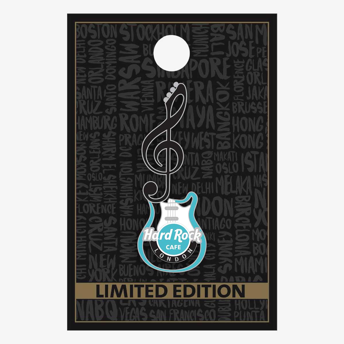Limited Edition London Treble Clef Guitar Pin image number 2