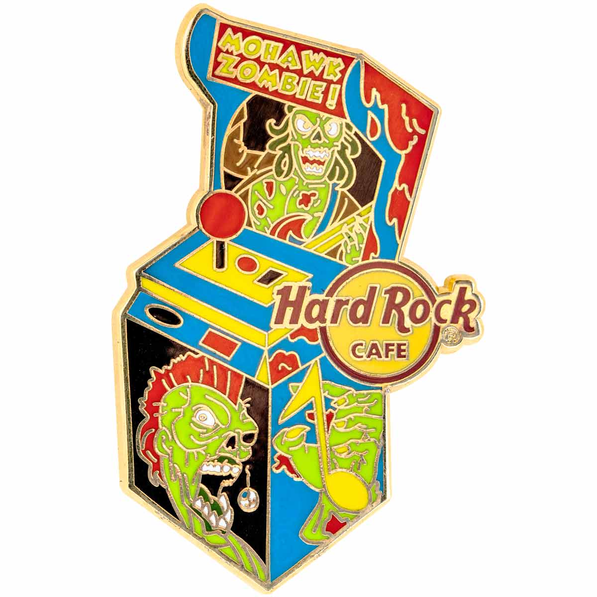 Retro Arcade Series Mohawk Zombie Pin image number 1