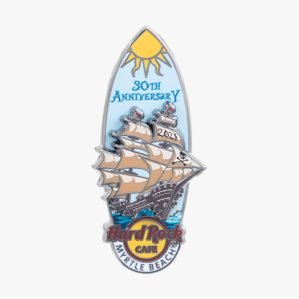 Limited Edition Myrtle Beach 30th Anniversary Rockin Surfboard Pin image number 1