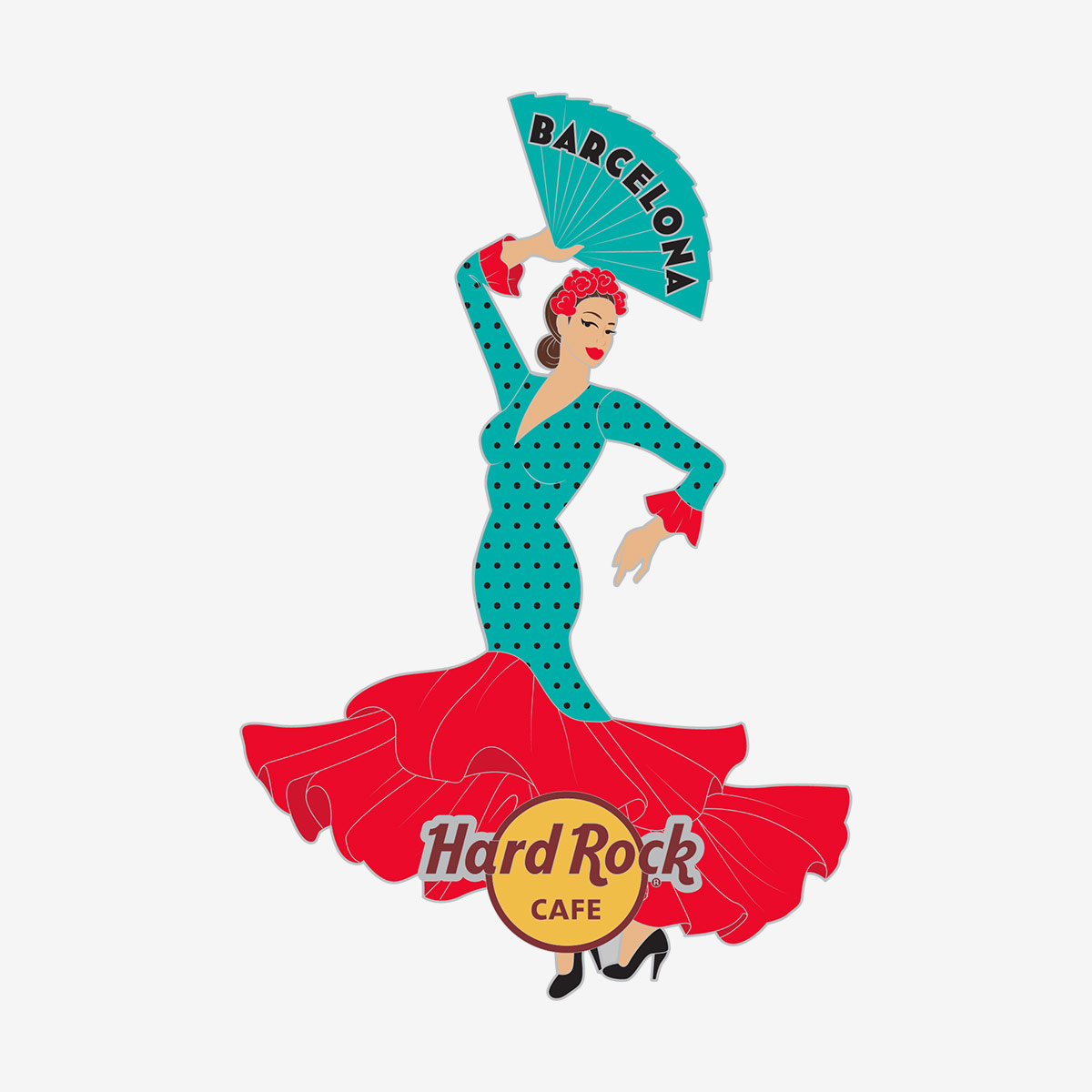 Collectible Barcelona Flamenco Dancer Pin image number 1
