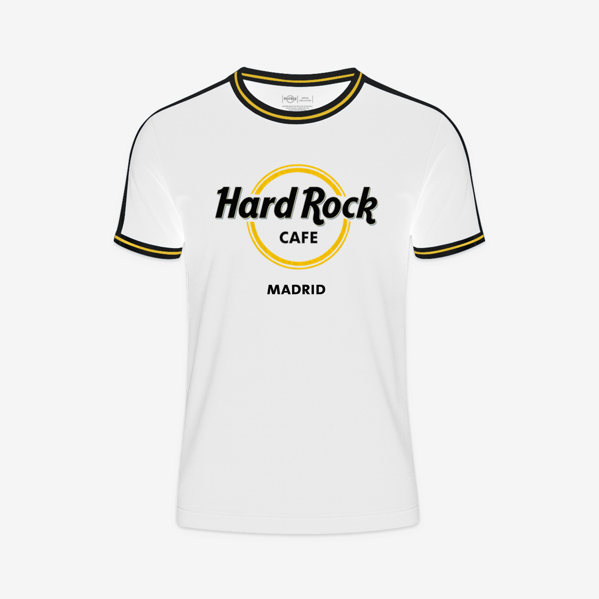 Adult Fit Madrid Ringer Tee in White and Black image number 1