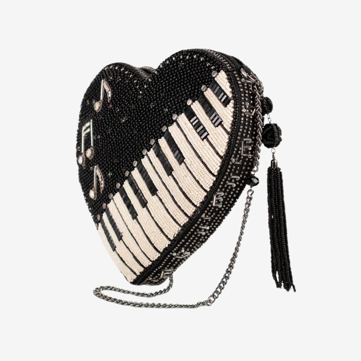 Mary Francis Heart Beat Piano bag in Black and White image number 6