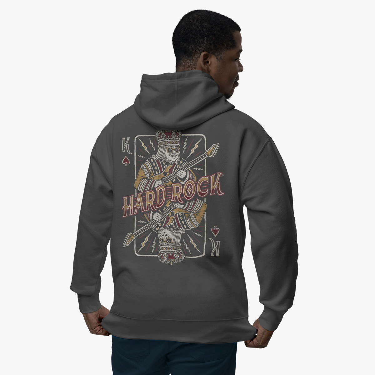 King of Spades Adult Fit Full Zip Hoodie in Charcoal image number 1