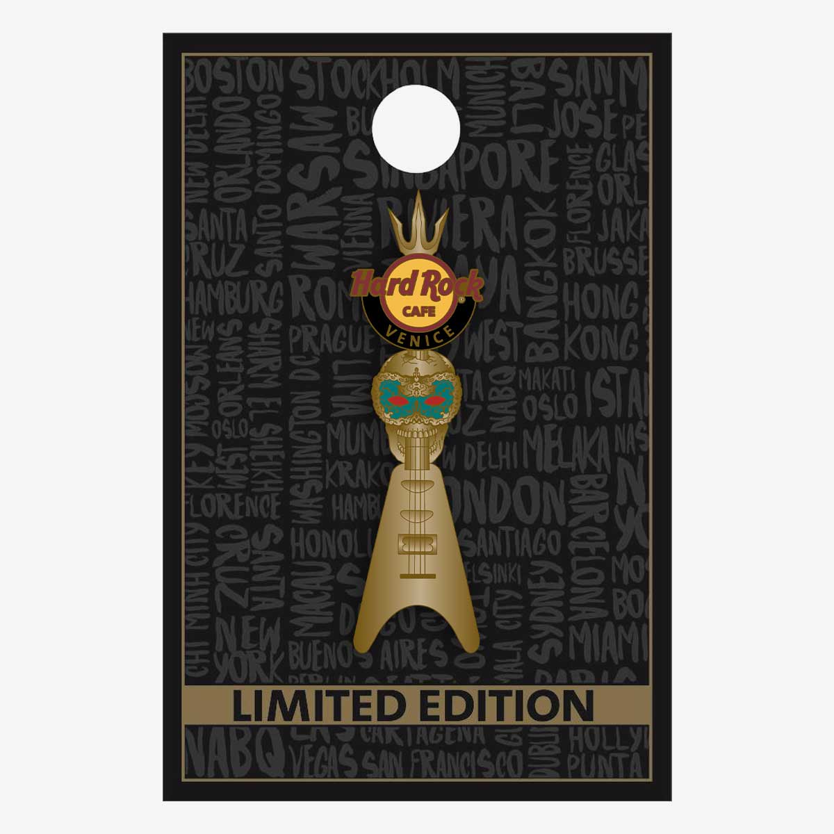 Limited Edition Venice Masked Skull Pin image number 2