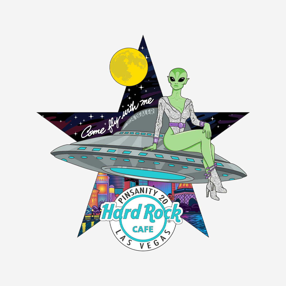 Pinsanity 20 Anniversary Pin Alien Dealer Las Vegas image number 1