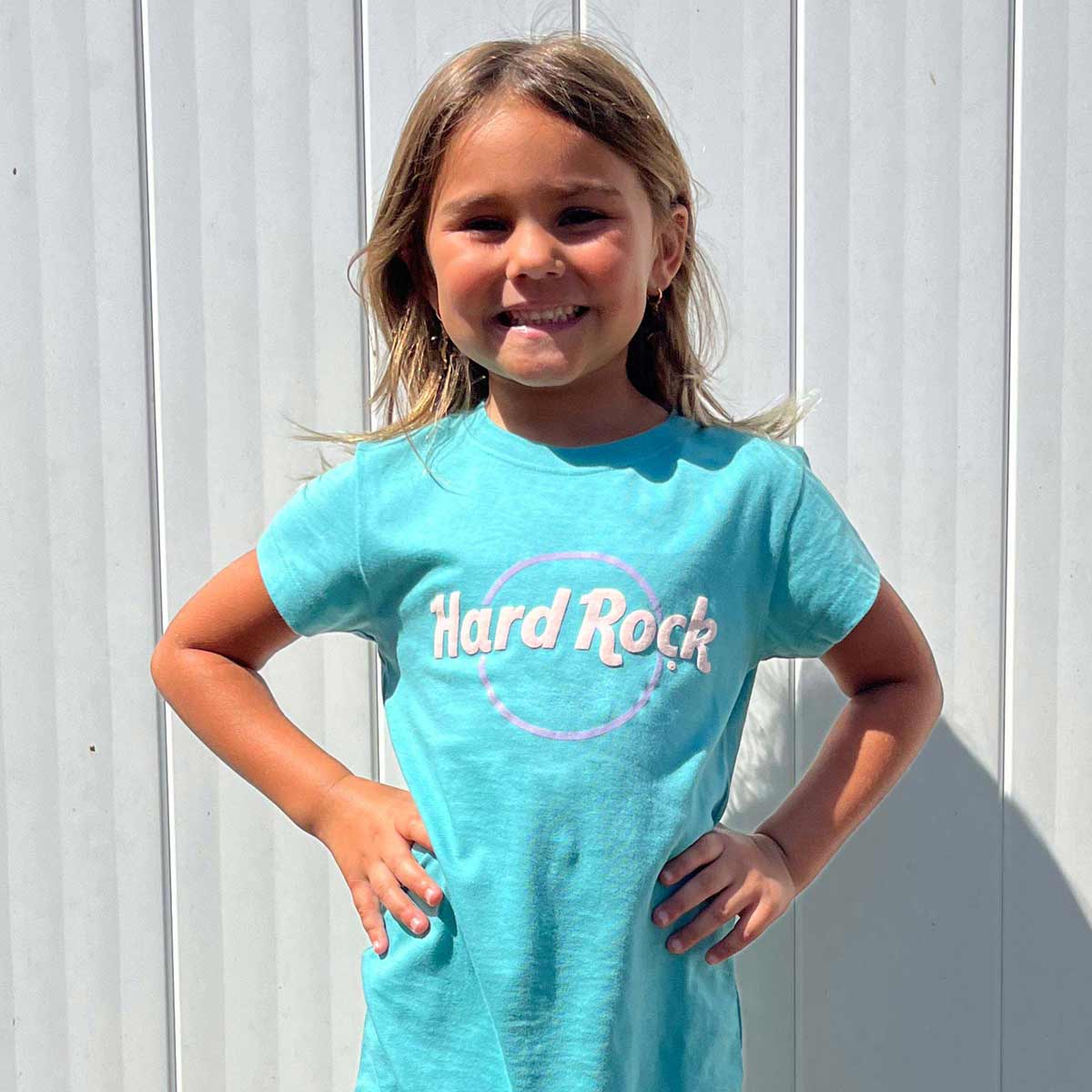 Hard Rock Youth Fit Pop of Color Tee in Light Aqua image number 3
