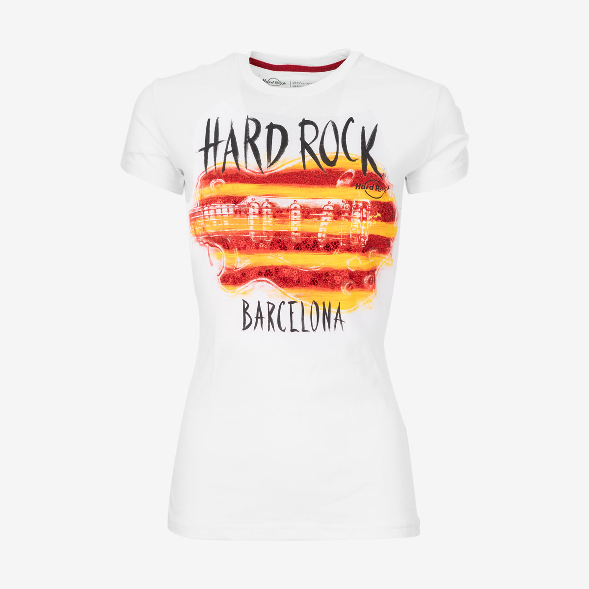 Women's Sequin Guitar Flag Tee image number 1