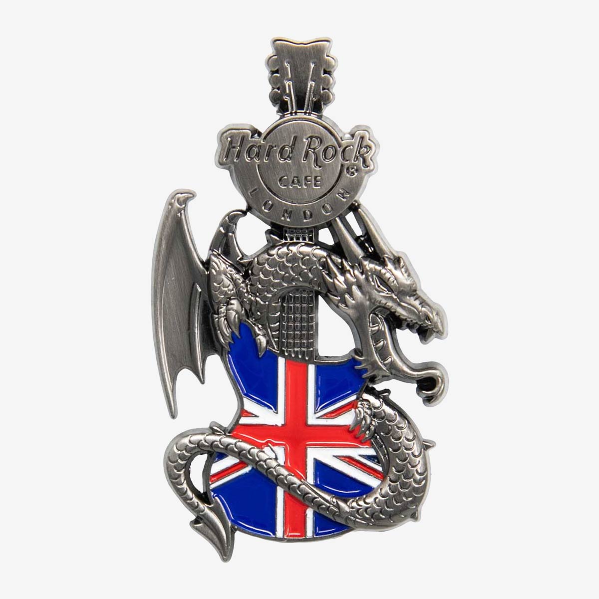 3D Dragon and Flag Guitar Pin image number 1