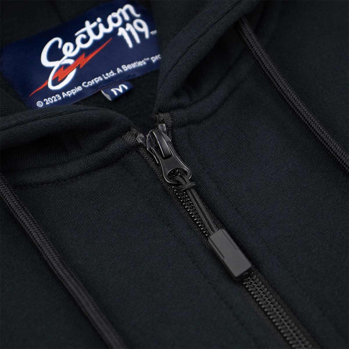 The Beatles Premium Tackle Twill Logo Zip-Up Hoodie in Black image number 4