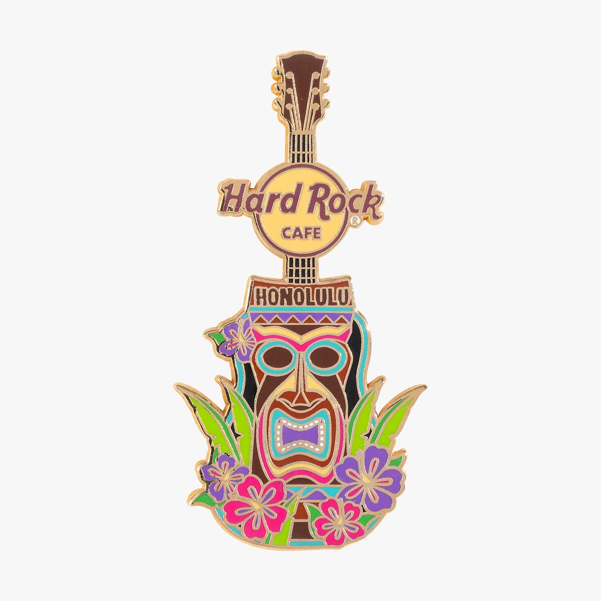 Honolulu Tiki Guitar Pin image number 1