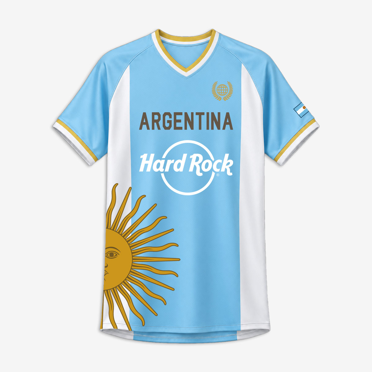 Argentina Soccer V-Neck Tee in Blue image number 2