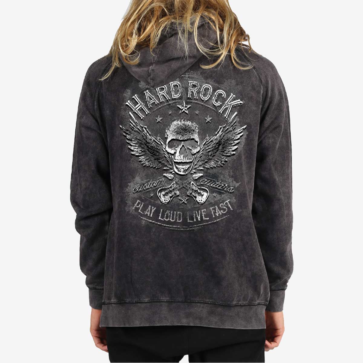 Guitar Company Adult Fit Pullover with Skull Design in Vint Black image number 4