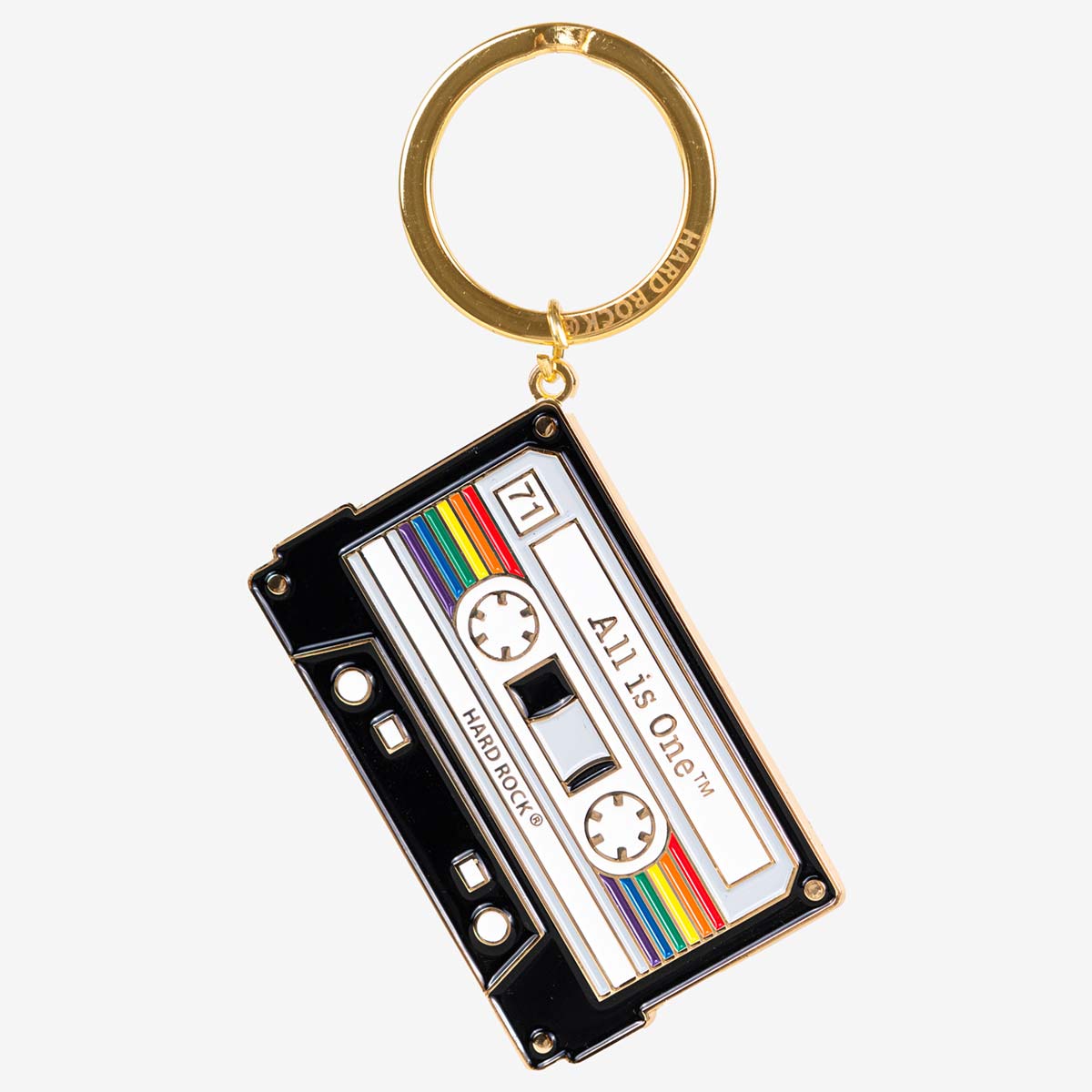 Pride Cassette Keychain with All Is One Motto image number 1