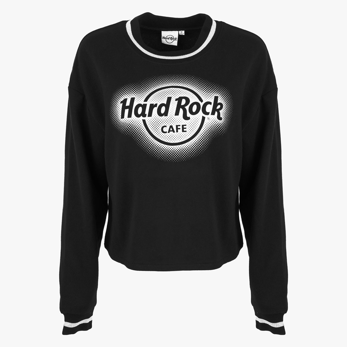 Metallic Silver Glitter Hard Rock Logo Ladies Crewneck Sweater image number 1