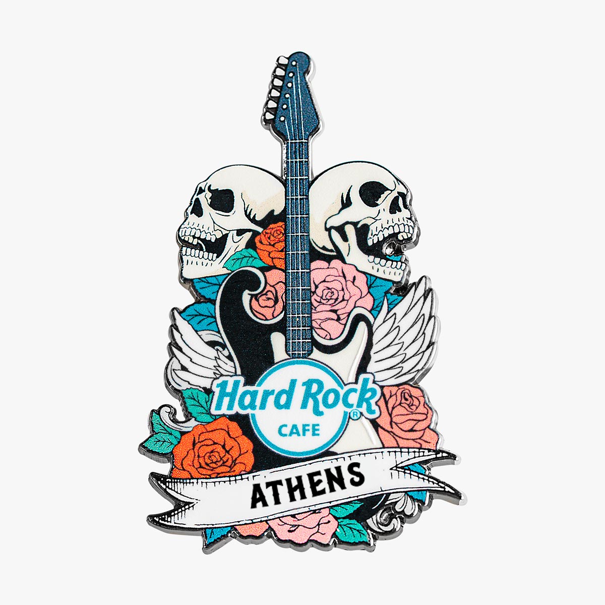 Limited Edition Skulls and Roses Guitar Pin image number 1