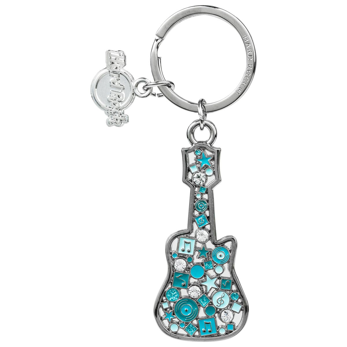 Guitar Mosaic Teal Keychain image number 1