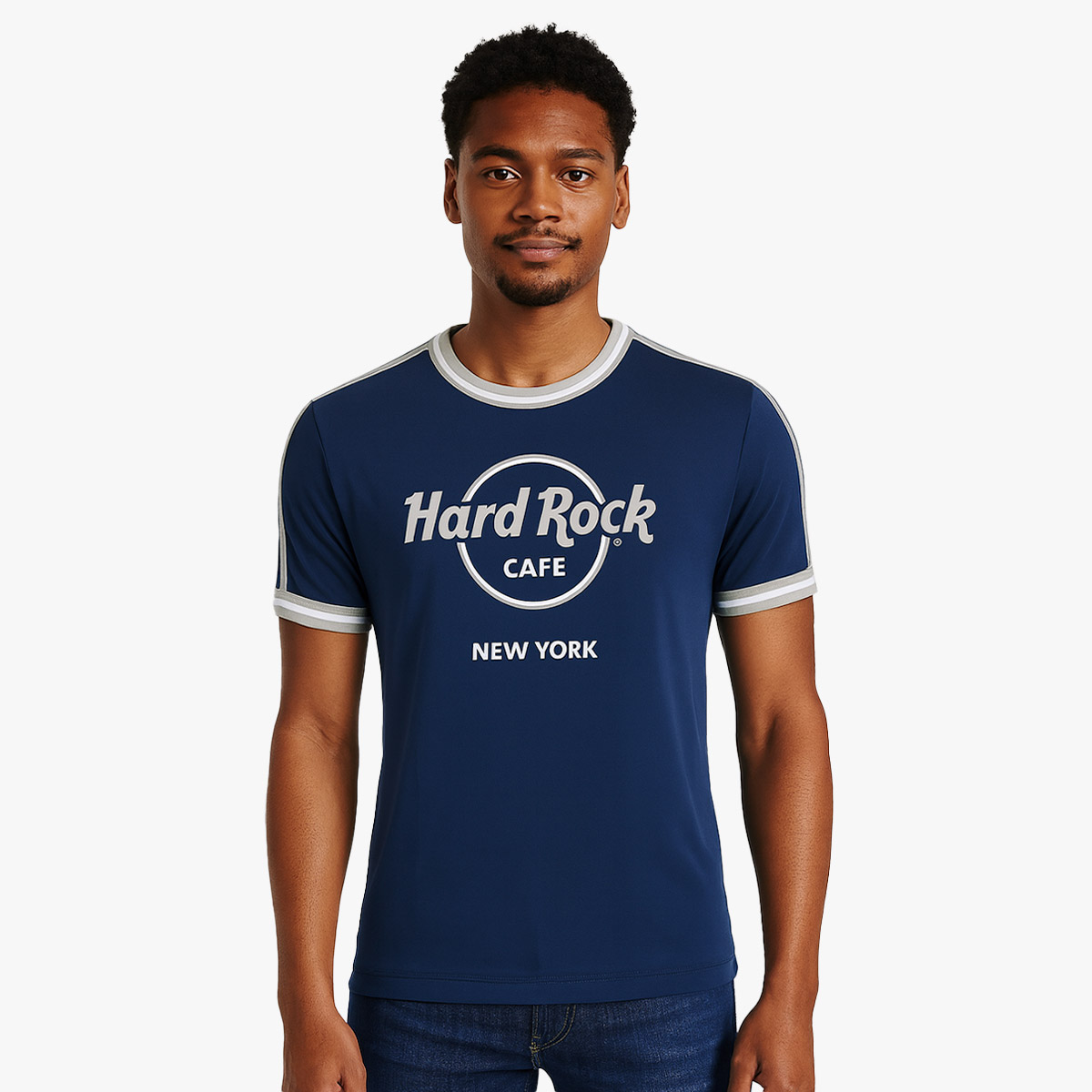 New York Ringer Athletic Tee in Blue & Gray image number 1