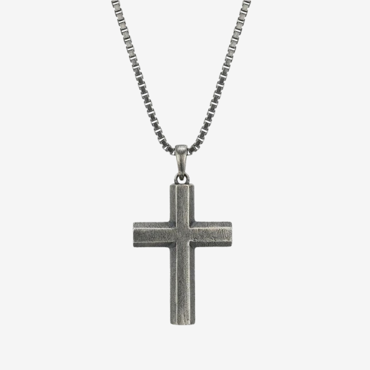 Ethos Oxidized Cross Pendant With 20" Box Chain image number 2