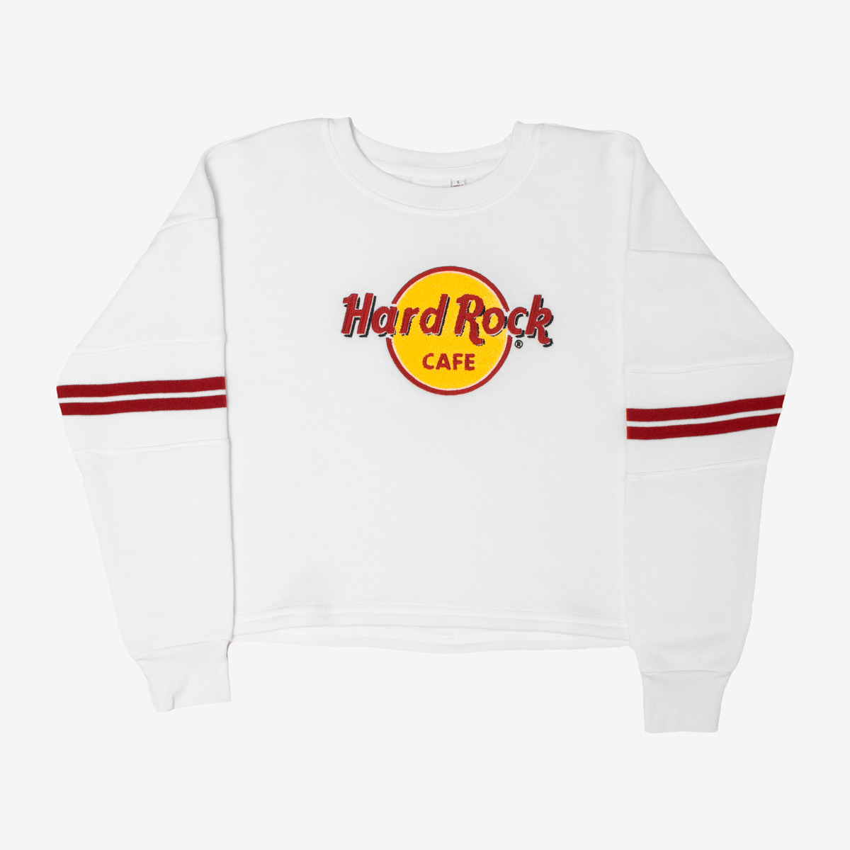 Women's Classic Cropped Sweatshirt with Hard Rock Logo in Raised Chenille image number 2