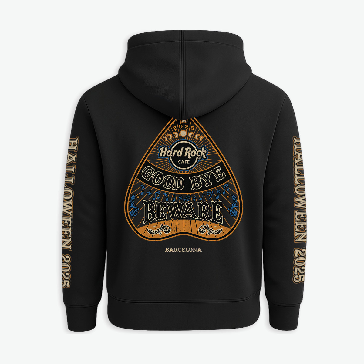 Adult Fit Beware Halloween Full Zip Hoodie in Black image number 1