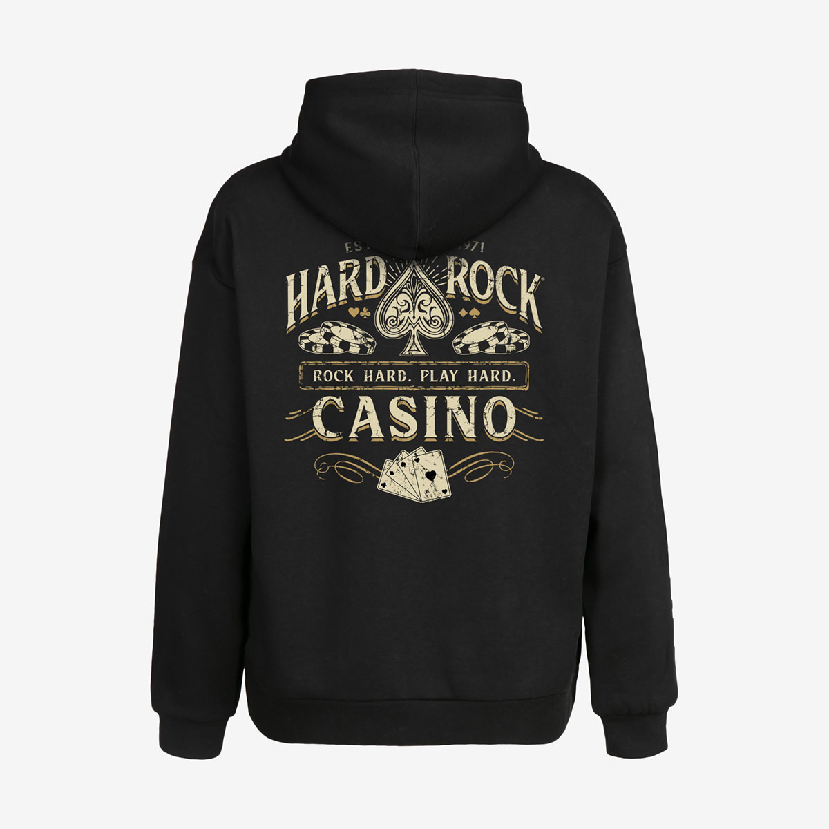 Adult Fit Casino Full Zip Hoodie in Black image number 1