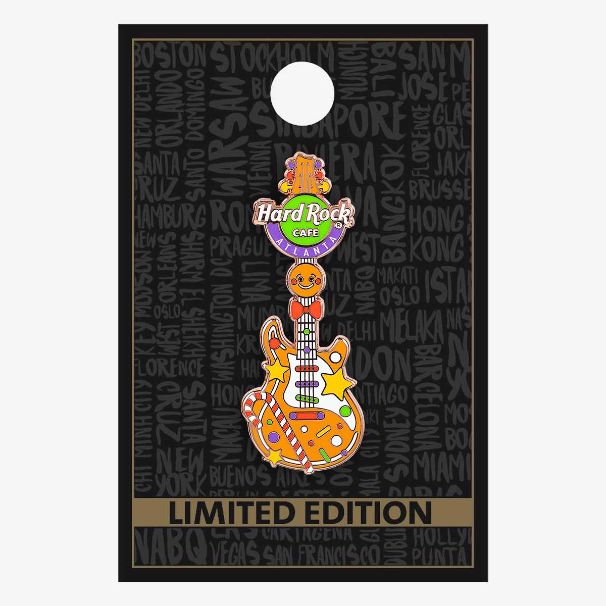 Limited Edition Gingerbread Guitar Pin image number 2