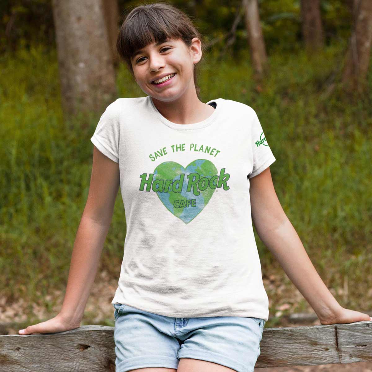Hard Rock Youth Fit Save the Planet Heart Tee in White image number 6