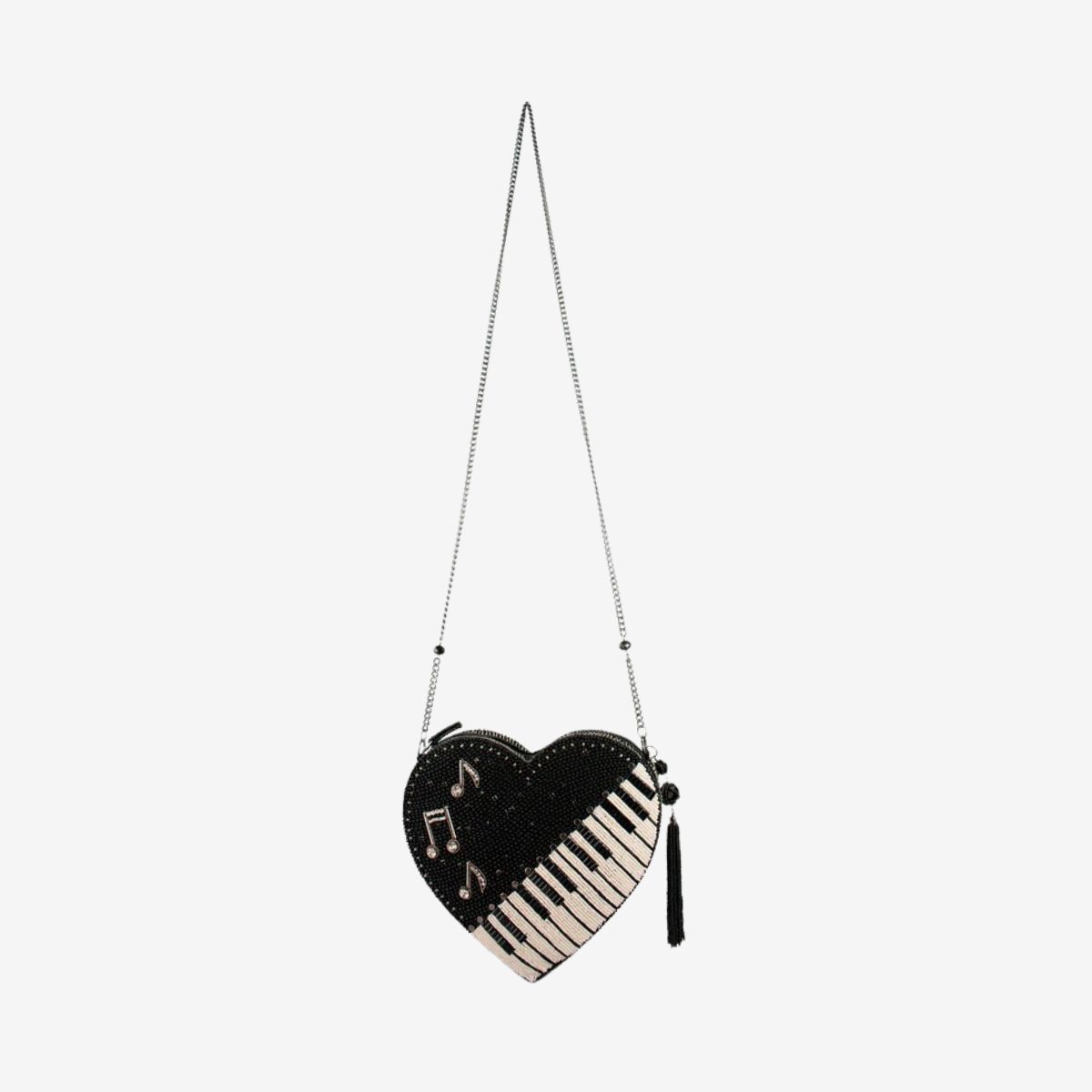 Mary Francis Heart Beat Piano bag in Black and White image number 7