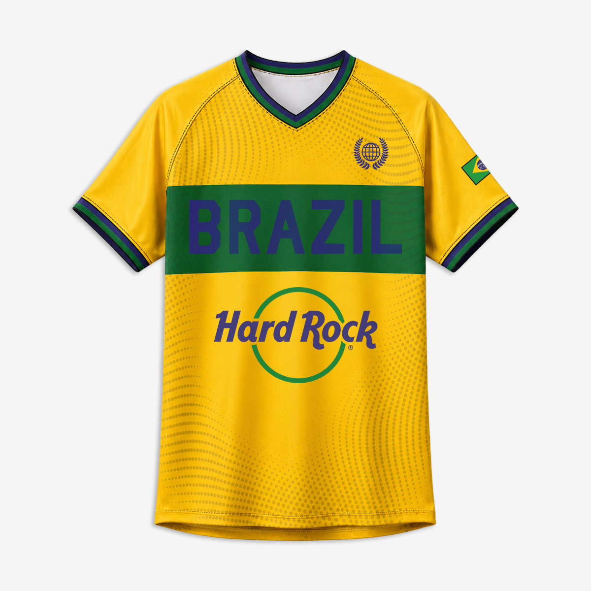 Brazil Soccer V-Neck Tee in Yellow image number 1